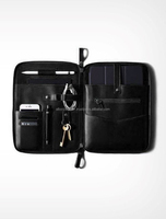 Porte-documents ALBORZ PA033 en cuir véritable vintage, organiseur de bureau portable, avec fermeture éclair, pour voyages et documents.