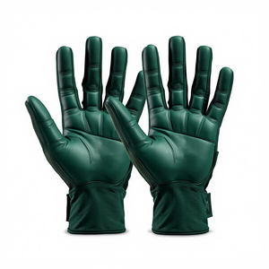 Gants de hockey sur gazon sans doigts vert foncé, gants de protection rembourrés pour les entraînements, les matchs et les jeux en plein air - Product Image 1