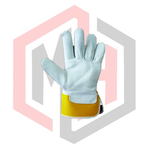 Guantes de Trabajo de Piel de Cabra Amarillo Beige, Resistentes a Desgarros, Transpirables, Antiestáticos, con Palma de Cuero, para Bomberos, Sin Silicona, Sin Polvo - Product Image 2