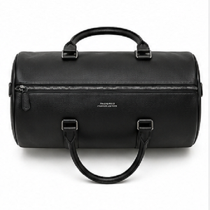 Bolsa de Viaje de Cuero Genuino Negro, Deportiva, Casual, de Lujo, para Gimnasio, Fin de Semana, Equipaje de Mano, Elegante, Duradera, de Gran Capacidad - Product Image 5