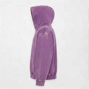 Sudadera con Capucha Morada para Mujer, con Logotipo Personalizado, de Color Sólido, Tejida en Algodón, Informal, para Otoño e Invierno, de Alta Venta - Product Image 4