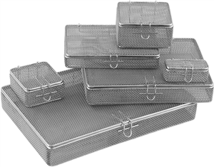 Fine <b>Mesh</b> <b>Baskets</b> with Lids High Quality Stainless Steel Reusable Surgical Use Manual Storage <b>Baskets</b> - Product Image 3