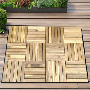 Baldosas de Madera de Acacia Modernas, Resistentes al Agua, con Acabado Cepillado, 300x300mm, con Veteado de Madera, para Uso en Exteriores, Jardín, Terraza, Patio Trasero - Product Image 2