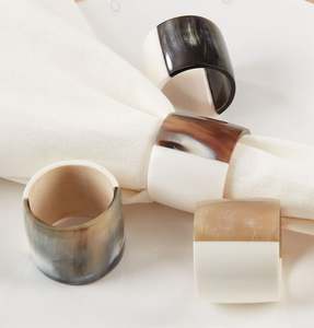 <b>Rustic</b> Handmade Buffalo Horn Napkin Ring for <b>Farmhouse</b> <b>Dining</b> Decor and Holiday <b>Table</b> Settings Accessories Export Finish - Product Image 1