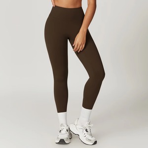 OEM mujeres Yoga desgaste gimnasio entrenamiento Fitness deportes medias transpirables de cintura alta acanalado Leggings y pantalones para niñas - Product Image 1