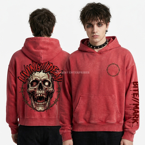 Sudadera con Capucha de Felpa Premium de 400 g/m² para Hombre, Bordado de Texto Estético, Logotipo Personalizado, Alta Calidad, Corte Holgado, Estilo Hip Hop Urbano - Product Image 5