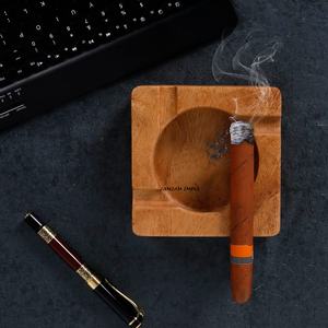 Modern Luxury Square Pocket Wooden <b>Ashtray</b> with 4 Slots Natural Wood for Home Car Hotel or Outdoor Use - Product Image 5