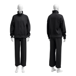 Men Oversized Drop Shoulder Lightweight Polyester/Cotton Drawstring Closure Premium Streetwear Tracksuit Set - Product Image 1