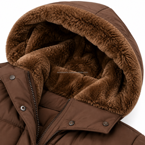 Manteau long matelassé sans capuche pour homme, veste d'hiver chaude à col montant, vêtement d'extérieur matelassé, manteau décontracté tendance, fabricant sur mesure - Product Image 5