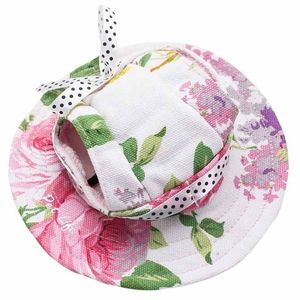 Cappello per Cani Regolabile con Motivo Floreale Botanico, Protezione UV, Abbigliamento e Ornamento per Animali Domestici - Product Image 3