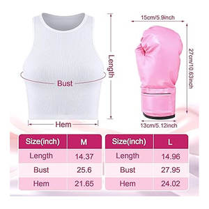 Conjunto de 5 Piezas de Disfraz de Boxeo de Halloween para Mujer Adulta, Color Rosa, con Bata de Boxeo de Satén, Guantes de Boxeo, Chaleco Deportivo y Pantalones Cortos - Product Image 2