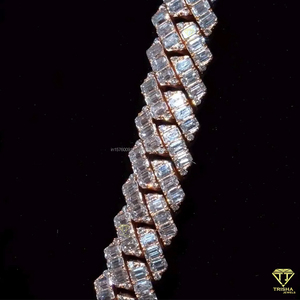 <b>Iced</b> <b>Out</b> Moissanite Diamond In 925 Sterling Silver <b>Chain</b> Hip Hop Bling Jewelry Celebrity Diamond <b>Chain</b> Luxury Statement Jewelry - Product Image 4