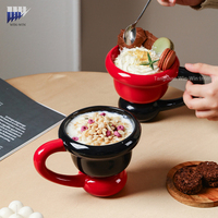 Tasse à glace créative en céramique, tasse à café personnalisée, ensemble de tasses à thé en céramique grande capacité avec boîte colorée, idéal comme cadeau