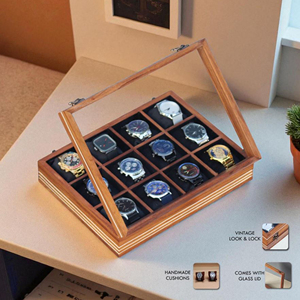 Caja de Madera para Relojes con Elegante Almacenamiento de Madera para Relojes, con Reloj de Madera de Lujo - Product Image 6