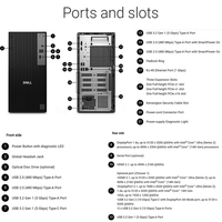 Ordenador de Escritorio Dell Pro Tower QCT1250 de 14ª Generación con Procesador I5, Conjunto Completo con Monitor P2426H y Teclado y Ratón Inalámbricos