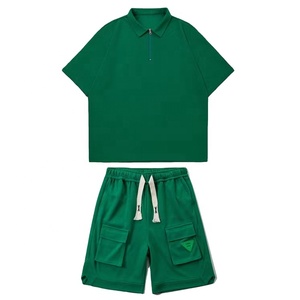 Ensemble haut et short d'été unisexe de haute qualité avec logo personnalisé, style délavé et vieilli, pour hommes et femmes - Product Image 5