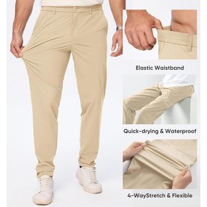 2025 hommes décontracté à séchage rapide léger pantalon de Golf taille élastique fermeture éclair poches résistant à l'eau respirant pour l'extérieur - Product Image 5