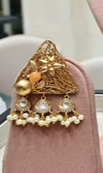 Charmant collier plaqué or de qualité supérieure avec boucles d'oreilles pour femmes et filles Bijoux de créateur pour la collection de vêtements de mariage - Product Image 3