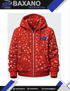 Sweat à capuche zippé oversize pour homme, style streetwear, en molleton bouclette, imprimé intégral avec strass, coupe carrée courte, effet délavé à l'acide - Product Image 4