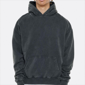 <b>Top</b> Quality Custom Vintage Acid Wash Hoodie Men Heavy French No <b>String</b> Hoodies Unisex Pullover Hoodie Cotton 320g 400 GSM - Product Image 3