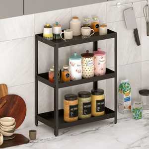 Étagère à épices à 3 niveaux en métal noir, organisateur de comptoir de cuisine, support pour pots à épices, présentoir à plusieurs niveaux, étagère de rangement - Product Image 4