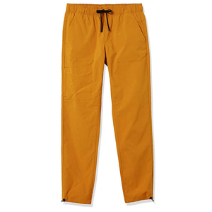 Men's Mustard Yellow Polyester <b>Trouser</b> <b>Elastic</b> <b>Waist</b> Drawstring Side Pockets Casual Breathable Autumn Wear - Product Image 1