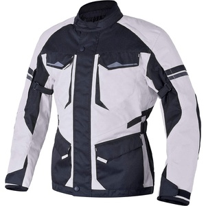 Unisex Black <b>White</b> Leather Motorcycle <b>Jacket</b> Canvas Fabric Winter Windproof Stand Collar Regular Fit Zipper Closure Moto <b>Biker</b> - Product Image 2