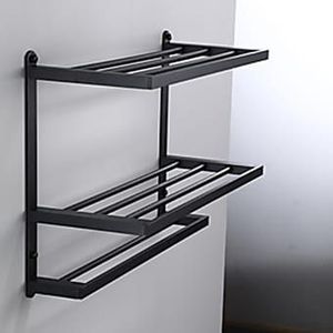bathroom <b>shelf</b> organiser stylish wall mounted rack towel storage solution premium bathroom decor organiser - Product Image 6
