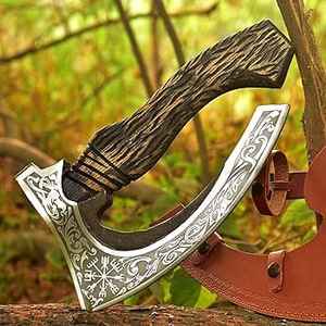 Couteau à pizza artisanal haut de gamme, très vendu, avec manche en bois et étui en cuir, pour l'extérieur, hache à pizza, haches de cuisine - Product Image 1