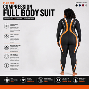 Wholesale Printed Full Body Compression Suit Spandex Polyester <b>Workout</b> <b>Jumpsuit</b> Ladies Yoga Wear Full Sleeve Base Layer Romper - Product Image 3