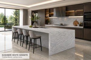 Granito Blanco Kashmirí de la India – Losas de Granito Pulido de Lujo para Encimeras, Pisos y Diseño de Interiores, Granito Blanco Kashmirí Natural - Product Image 5