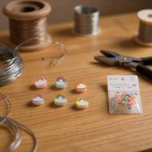 Ilan Abalorios Perline in Argilla Polimerica a Forma di Nuvola Arcobaleno 5x9mm, Confezione da 20 Pezzi - Product Image 3