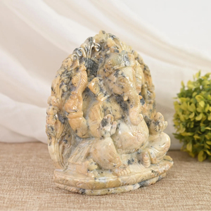 Statue de Ganesha en opale dendritique naturelle sculptée à la main, sculpture en cristal, décoration d'intérieur, fournisseur en gros OEM ODM - Product Image 2