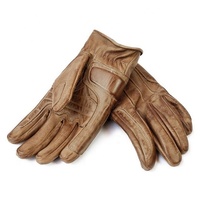 Guantes de Motocicleta de Cuero Encerado de Alta Calidad, Personalizados, para Deportes al Aire Libre, Estilo Café Racer, Vintage, Clásicos, con Protección en la Palma