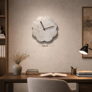 Horloge murale minimaliste artisanale en nacre pour le salon, décoration intérieure, horloge murale fabriquée au Vietnam - Product Image 2