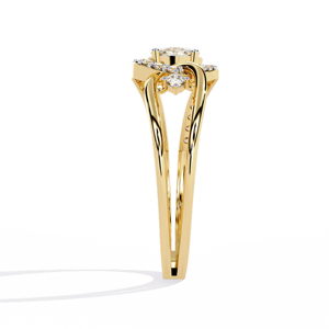 Anillo de Compromiso de Oro Amarillo con Diamante para Mujer, Corte Brillante Redondo, Estilo Clásico - Product Image 2