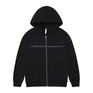Pure Cotton 360G Heavyweight Hoodies Men'S High-Quality <b>Zipper</b> Sweater High Street Drop Shoulder Zip-Ups Hooded Jacket - Product Image 2