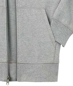 เสื้อฮู้ดซิปเต็มตัวสีเทาสำหรับผู้ชาย ทรงปกติ ผ้าฝ้ายเฟรนช์เทอร์รี่ แจ็คเก็ตมีฮู้ดลำลองมีกระเป๋า - Product Image 2