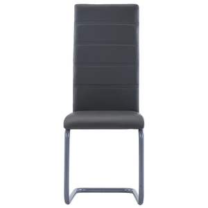 Ensemble de 4 chaises de salle à manger standard en similicuir gris et acier - Product Image 3