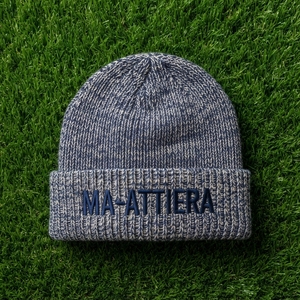 Custom <b>Navy</b> Gray Rib Knit <b>Beanie</b> Hat Winter Warm Cuffed Skull Cap With Embroidered Logo - Product Image 6