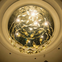 Lustre en verre personnalisé, grand, moderne et luxueux, pour hall de villa, hôtel, salle de banquet, escalier