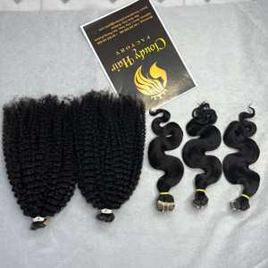 100% bande vietnamienne dans les extensions de cheveux vague cuticule alignée extensions de cheveux humains vierges crus Double dessiné vente d'été pour les femmes - Product Image 4