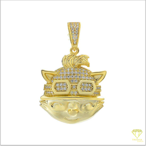 จี้ตัวละครฮิปฮอป925อนิเมะใหม่ประดับเพชรโมอิสเงินแท้จี้ตัวการ์ตูน - Product Image 2