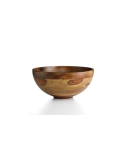 Tazón Redondo de Madera Natural, Recipiente para Servir con Acabado Orgánico, Presentación de Alimentos Saludables, Accesorios para Cocina de Restaurante y Hotel - Product Image 1
