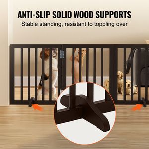 Cancelletto per Cani Autoportante 60x150 cm, Pieghevole a 3 Pannelli con Motivo Solido, Passaggi Larghi e Stretti Espandibili - Product Image 4