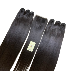 Os de cheveux vietnamiens crus cuticules droites paquets de cheveux alignés extensions de trame dentelle suisse 5x5 HD fermeture cheveux humains Vietnam - Product Image 1
