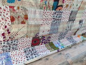 Cotton Kantha Quilt Patchwork Reversible All-Season Washable Modern Handmade <b>Quilted</b> <b>Bedspread</b> Blanket Wall Hanging Throw - Product Image 2