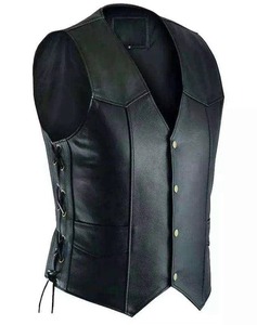 Chaleco de Motociclista Personalizado 2026, Nuevo, Vintage, Ecológico, de Invierno, de Cuero Genuino y Lona, Impermeable, con Botones y Cremallera - Product Image 1
