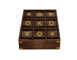 Juego de Mesa Tic Tac Toe de Madera Hecho a Mano, Juego de Cruzitas Sólidas para Dos Jugadores, Ideal para Fiestas, Viajes, Aire Libre, Interiores, Decoración de Mesa de Centro y Regalos - Product Image 1