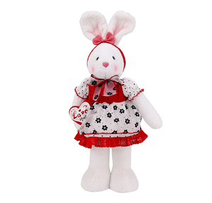 Zaves ngày valentine tình yêu thỏ đồ chơi 33 cm đứng sang trọng Bunny búp bê Comforter Red Bunny DRESS nơ hairband dễ thương Thanh Lịch - Product Image 1
